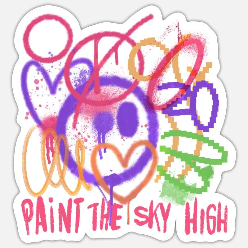 Graffiti Sky - Sticker size S (10 x 10 cm) - white matte