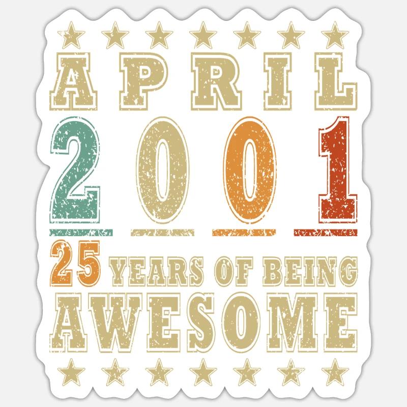 Avril 2001 – 25 ans d’Awesome - Sticker taille S (10 x 10 cm) - blanc mat