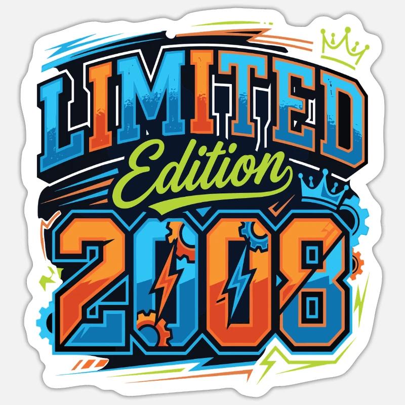 Édition limitée anniversaire 2008 - Sticker taille S (10 x 10 cm) - blanc mat