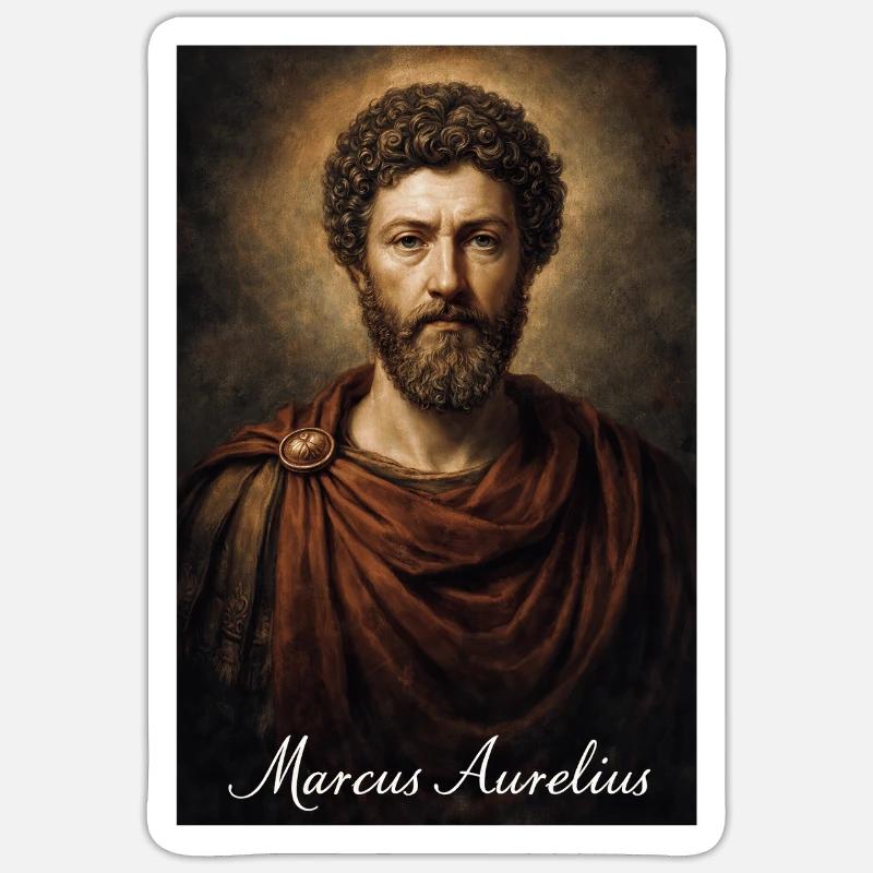 Marcus Aurelius Antique Portrait - Sticker size S (10 x 10 cm) - white matte