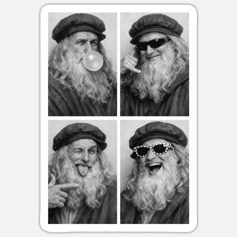 Leonardo da Vinci Collage Sticker size S (10 x 10 cm)