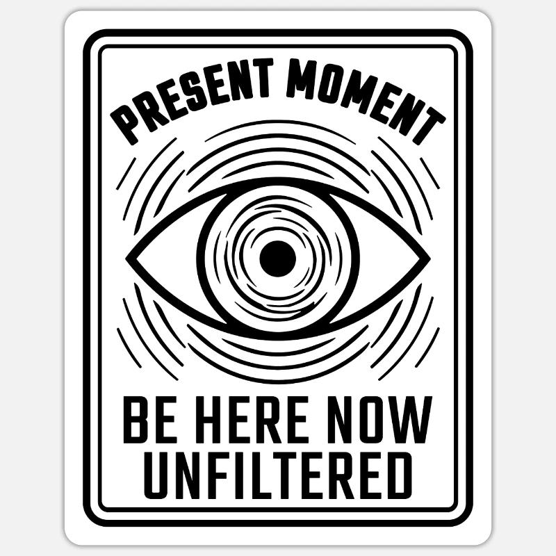 Eye Mindfulness Present Moment - Sticker size S (10 x 10 cm) - white matte