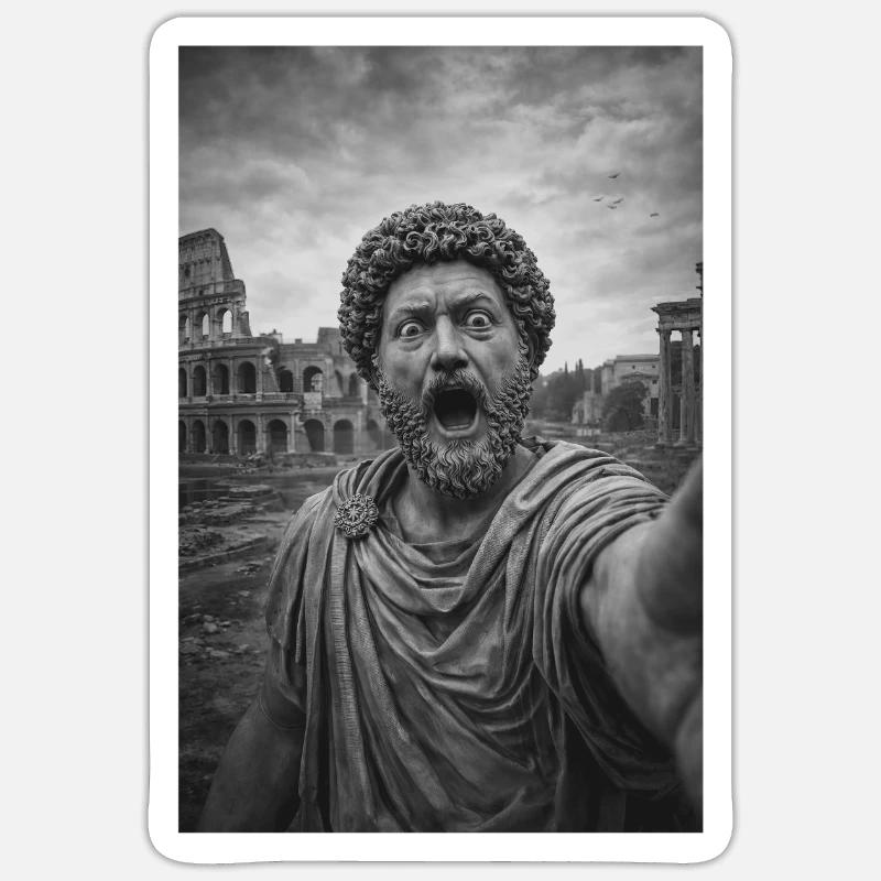 Marcus Aurelius Self-Portrait Sticker size S (10 x 10 cm)