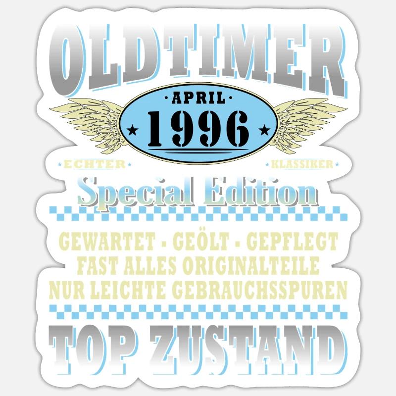 Oldtimer 1996 Spezialedition - Sticker Größe S (10 x 10 cm) - Mattweiß
