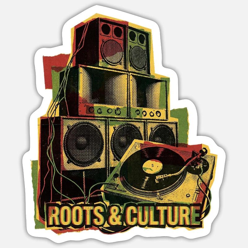 Roots Reggae Dub Soundsystem - Sticker size S (10 x 10 cm) - white matte