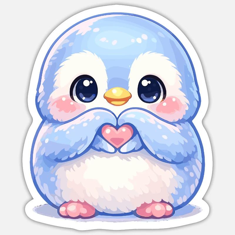 Tender Penguin Heart Friend Sticker size S (10 x 10 cm)
