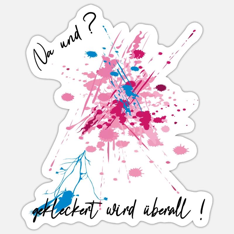Farbklecks - Sticker Größe S (10 x 10 cm) - Mattweiß