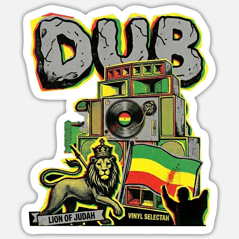 Dub Reggae Stein Sticker Größe S (10 x 10 cm)