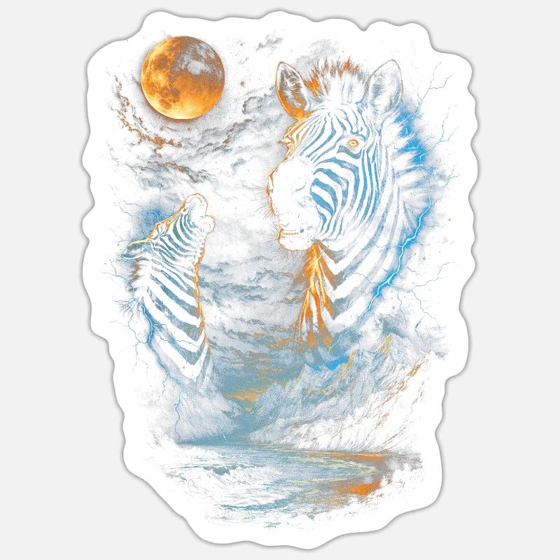Zebra - Sticker Größe S (10 x 10 cm) - Mattweiß