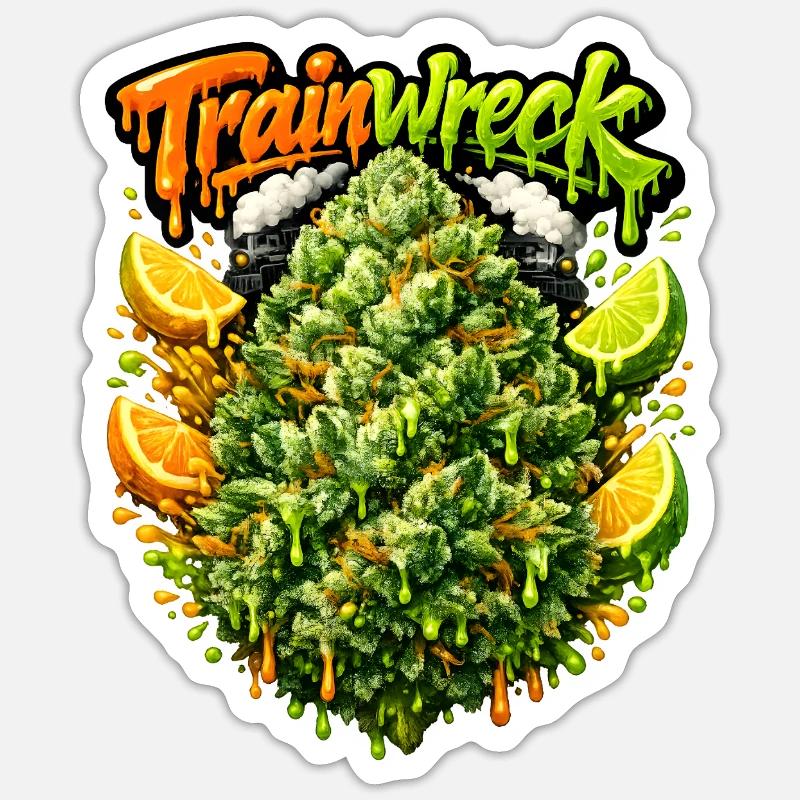 Trainwreck Graffiti Print - Sticker size S (10 x 10 cm) - white matte