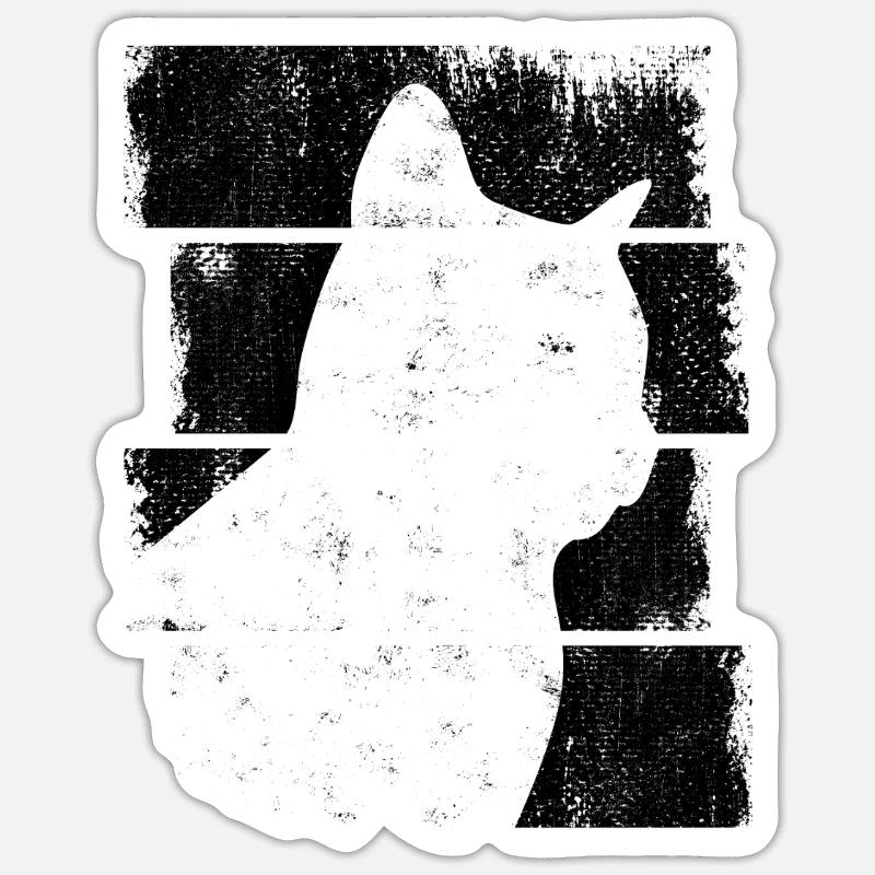 Dessin de chat Sticker taille S (10 x 10 cm)