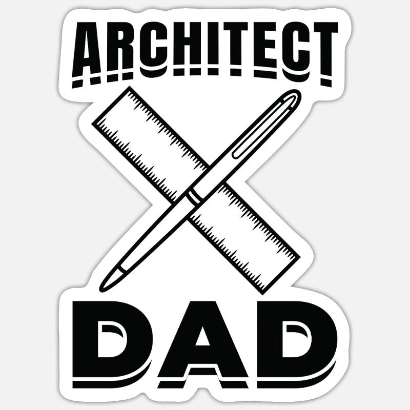Architecture Papa - Sticker taille S (10 x 10 cm) - blanc mat