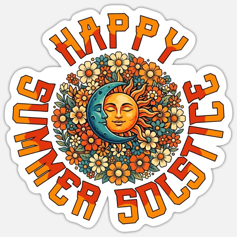 Litha Pagan Solstice d’été Midsommar Sticker taille S (10 x 10 cm)