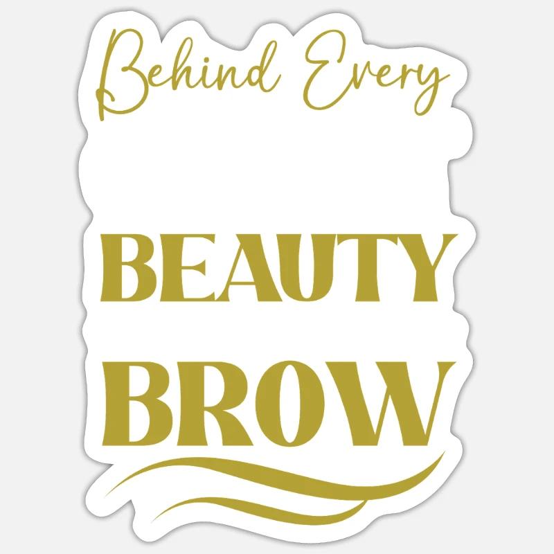 Microblading Make-up Kosmetik Kosmetikerin - Sticker Größe S (10 x 10 cm) - Mattweiß