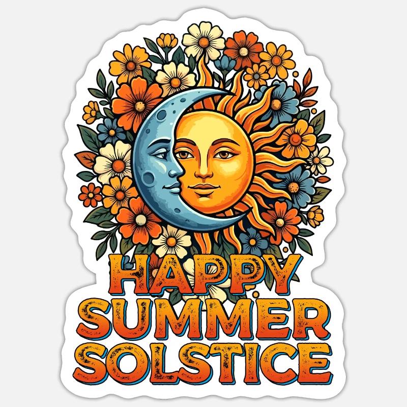 Litha Pagan Summer Solstice Midsummer Midsommar Sticker size S (10 x 10 cm)