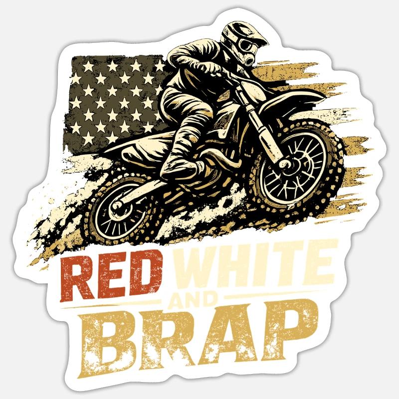 Red White Brap - Sticker size S (10 x 10 cm) - white matte