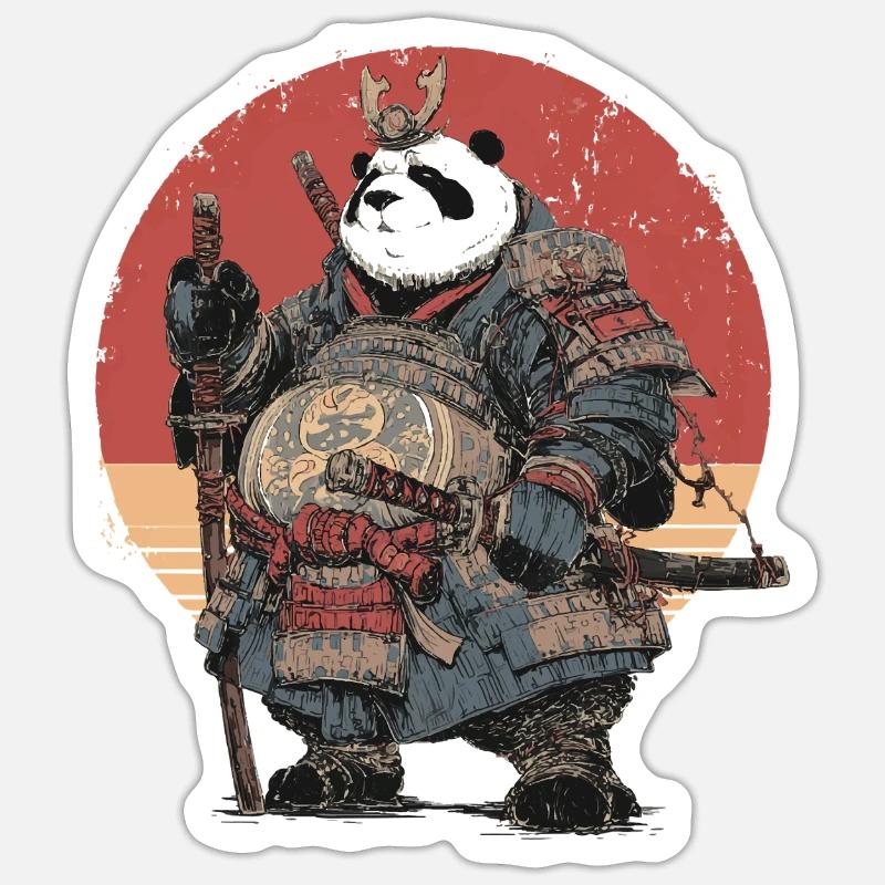 Panda Samurai in Sturdy Armor Sticker size S (10 x 10 cm)