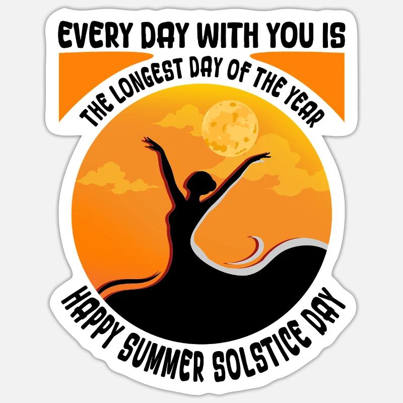 Litha Pagan Solstice d’été Midsommar - Sticker taille S (10 x 10 cm) - blanc mat