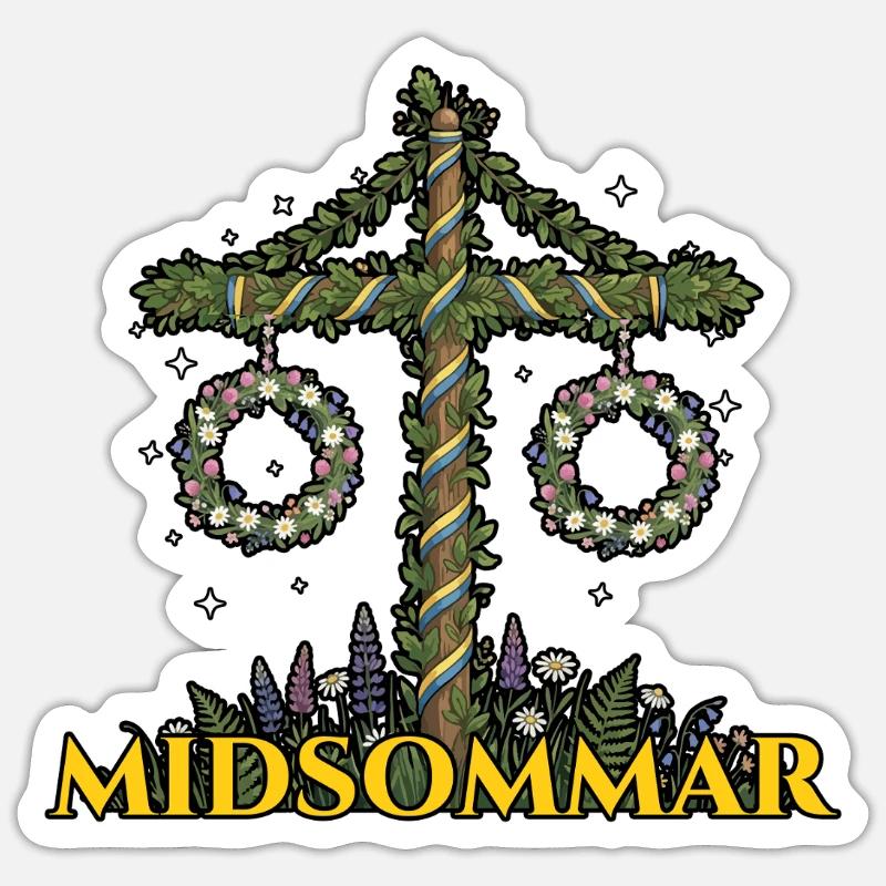 Litha Pagan Solstice d’été Midsommar Sticker taille S (10 x 10 cm)