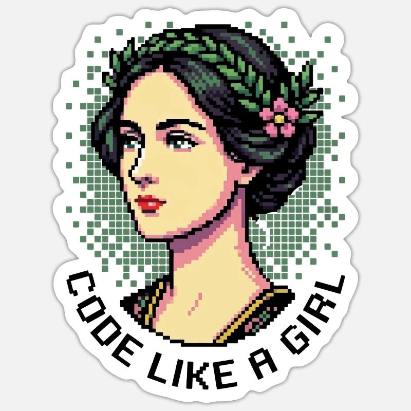 Ada Lovelace: Code wie ein Mädchen - Sticker Größe S (10 x 10 cm) - Mattweiß