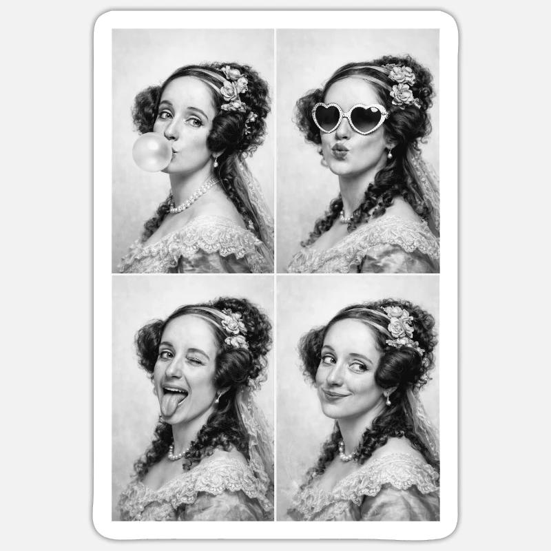 Ada, Lovelace Collage - Sticker taille S (10 x 10 cm) - blanc mat