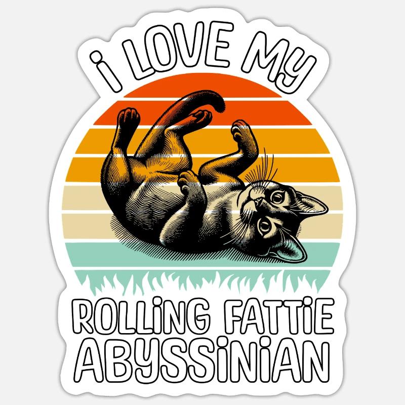 Funny Abyssinian Cat - Sticker size S (10 x 10 cm) - white matte