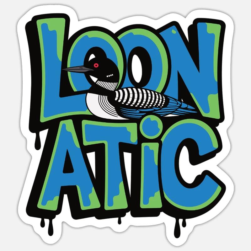 Loonatic Bird Graffiti Style - Sticker size S (10 x 10 cm) - white matte