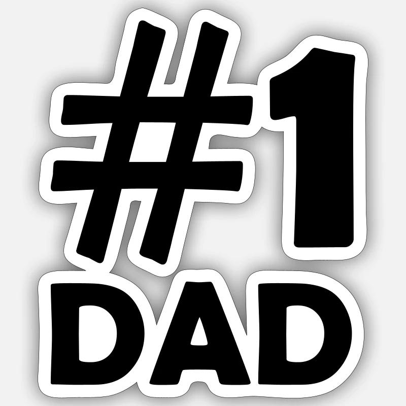 1 Dad - Sticker Größe S (10 x 10 cm) - Mattweiß