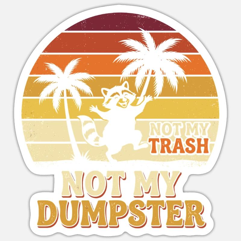 Pas mes palmiers à ordures Coucher de soleil Sticker taille S (10 x 10 cm)