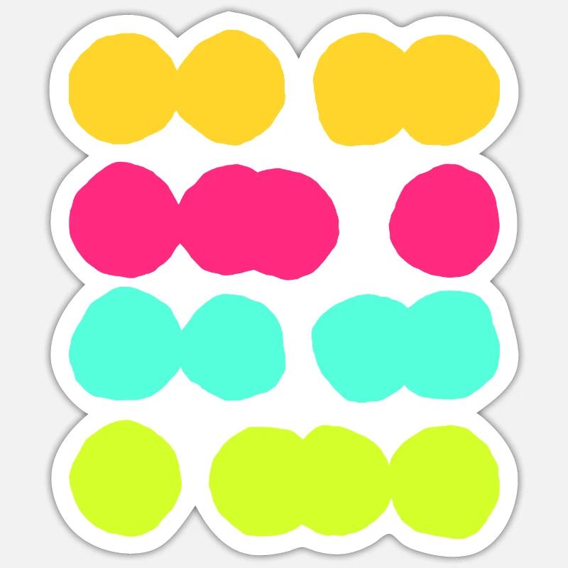 Colourful Abstract Circle Pattern - Fun & Vibrant Sticker size S (10 x 10 cm)