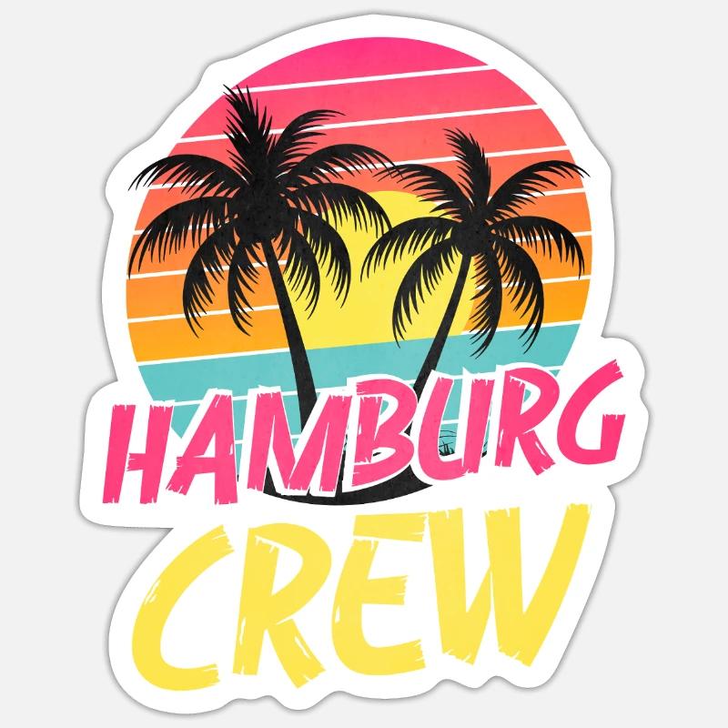 Équipage de Hambourg - Sticker taille S (10 x 10 cm) - blanc mat