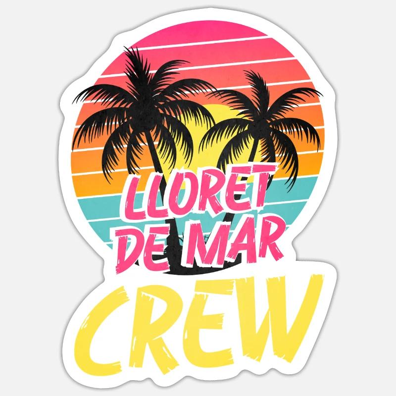 Lloret De Mar Crew - Sticker Größe S (10 x 10 cm) - Mattweiß