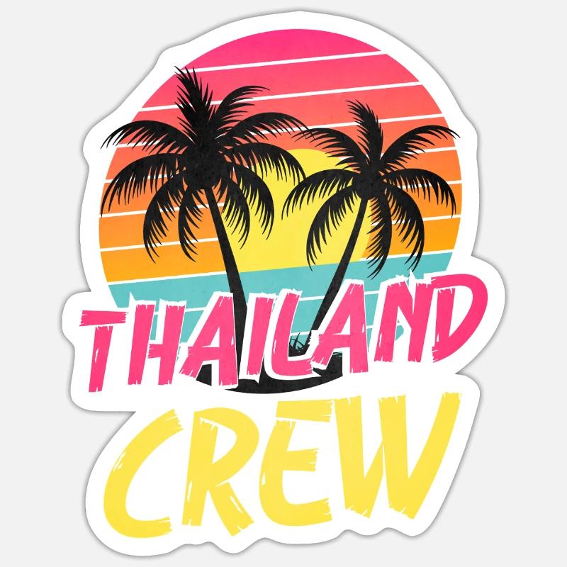 Équipage thaïlandais - Sticker taille S (10 x 10 cm) - blanc mat