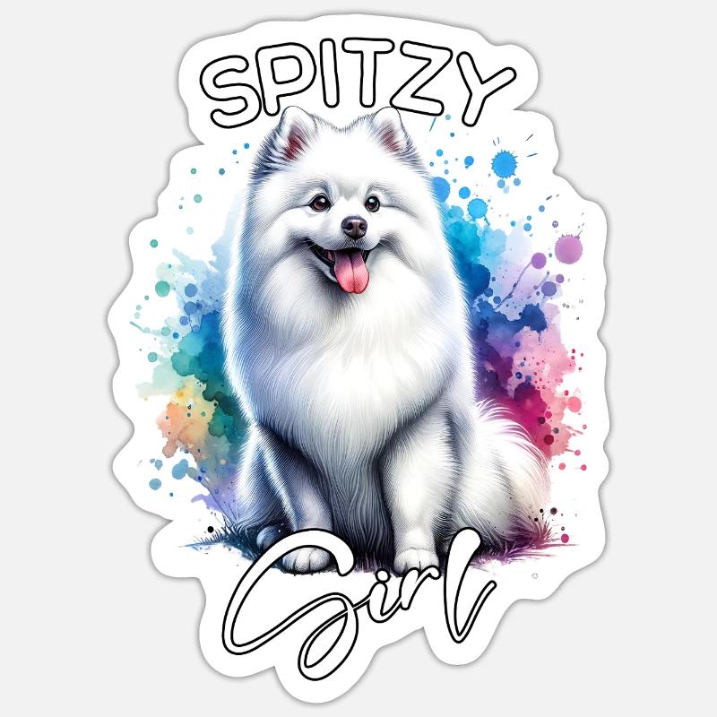 Spitz Fille Spitz - Sticker taille S (10 x 10 cm) - blanc mat
