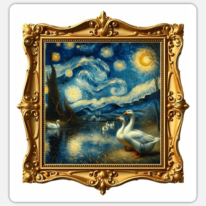 Nuit étoilée d’Emdengans Sticker taille S (10 x 10 cm)