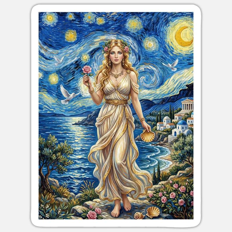 Nuit étoilée d’Aphrodite Sticker taille S (10 x 10 cm)