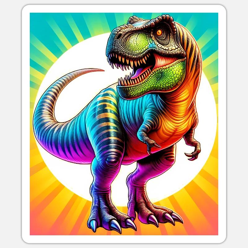 dinosaure - Sticker taille S (10 x 10 cm) - blanc mat