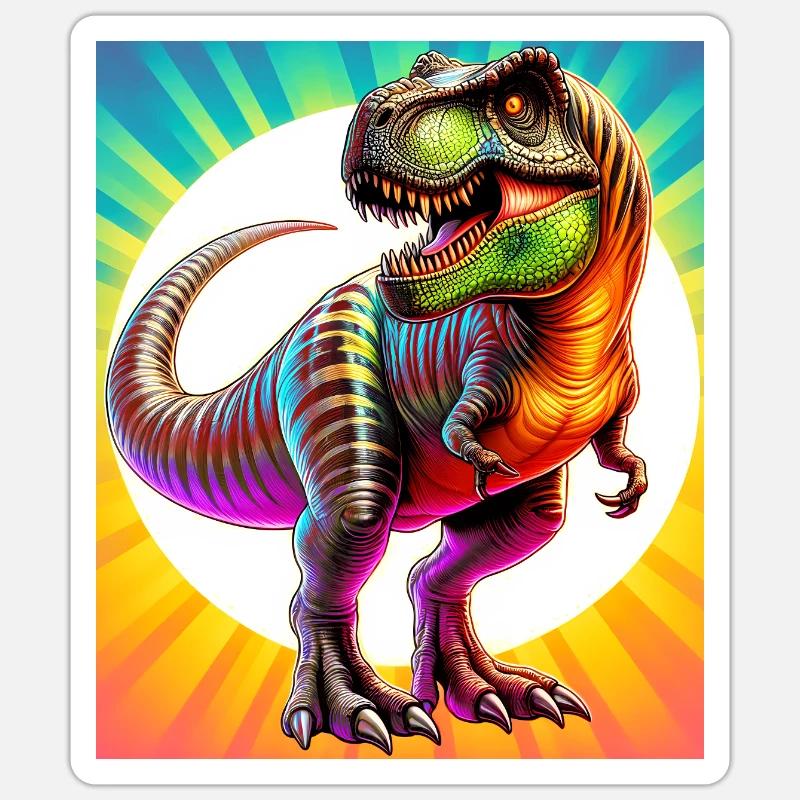 Dinosaurier - Sticker Größe S (10 x 10 cm) - Mattweiß