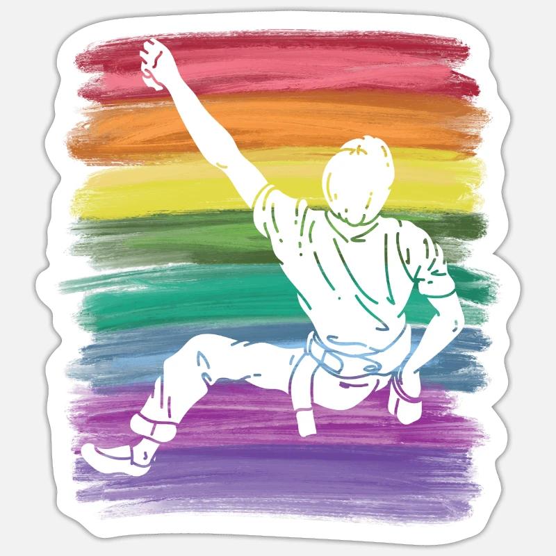 Boulderer Boulder Bouldering - Sticker size S (10 x 10 cm) - white matte