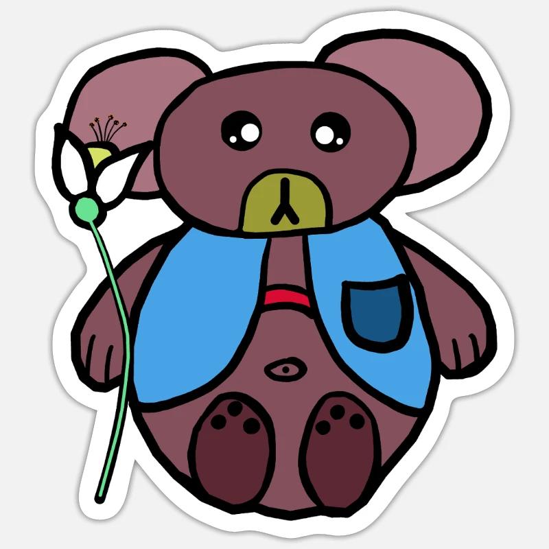 Teddy Teddybär Kinder Kind Bär Bären - Sticker Größe S (10 x 10 cm) - Mattweiß