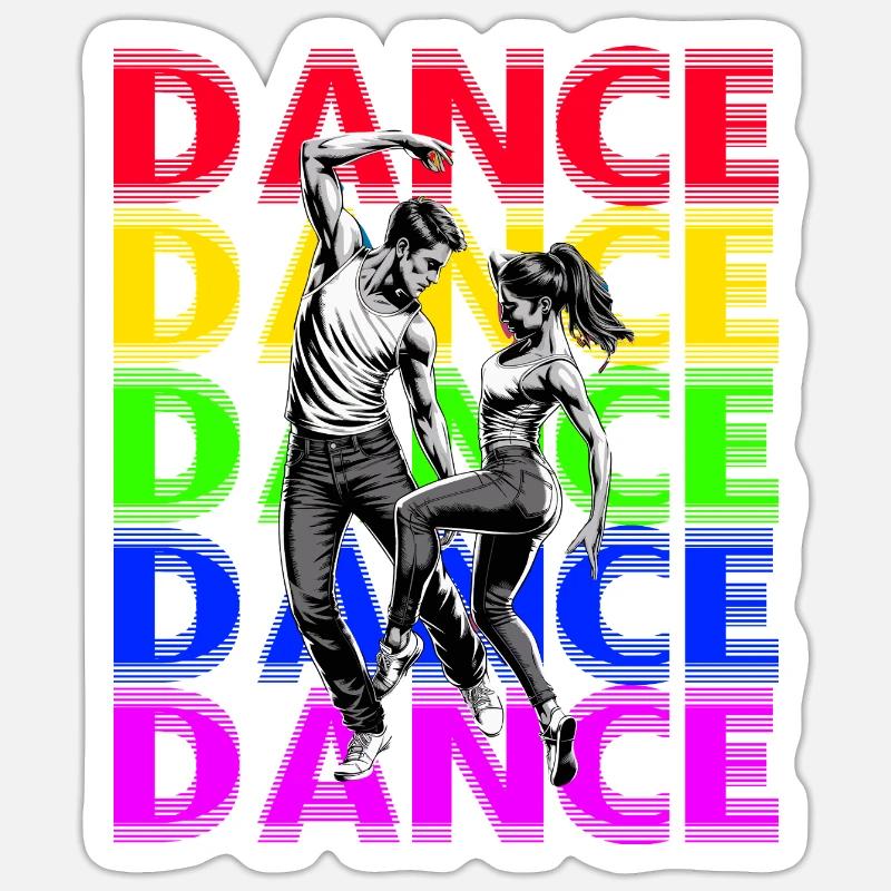 Dance Passion Dancing Colorful Expression Sticker size S (10 x 10 cm)