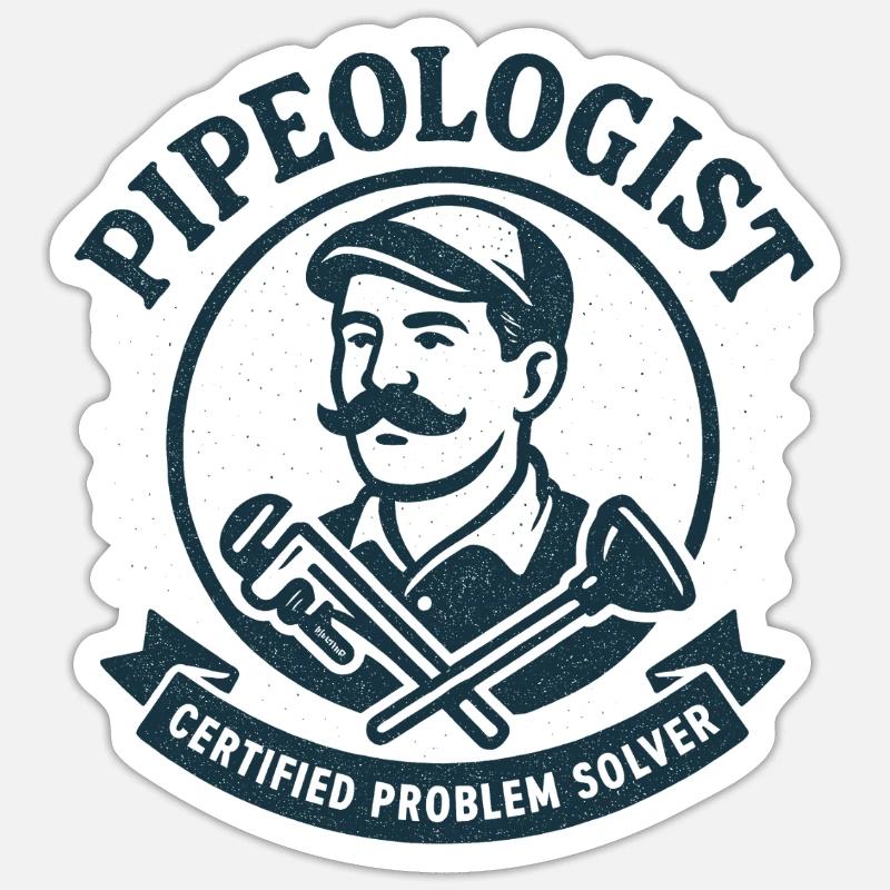 Pipe Expert | Plumber Problem Solver - Sticker size S (10 x 10 cm) - white matte