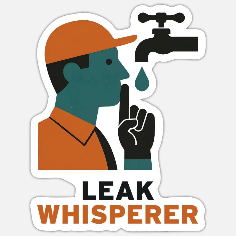 Leck-Flüsterer | Klempner Sanitär Humor - Sticker Größe S (10 x 10 cm) - Mattweiß