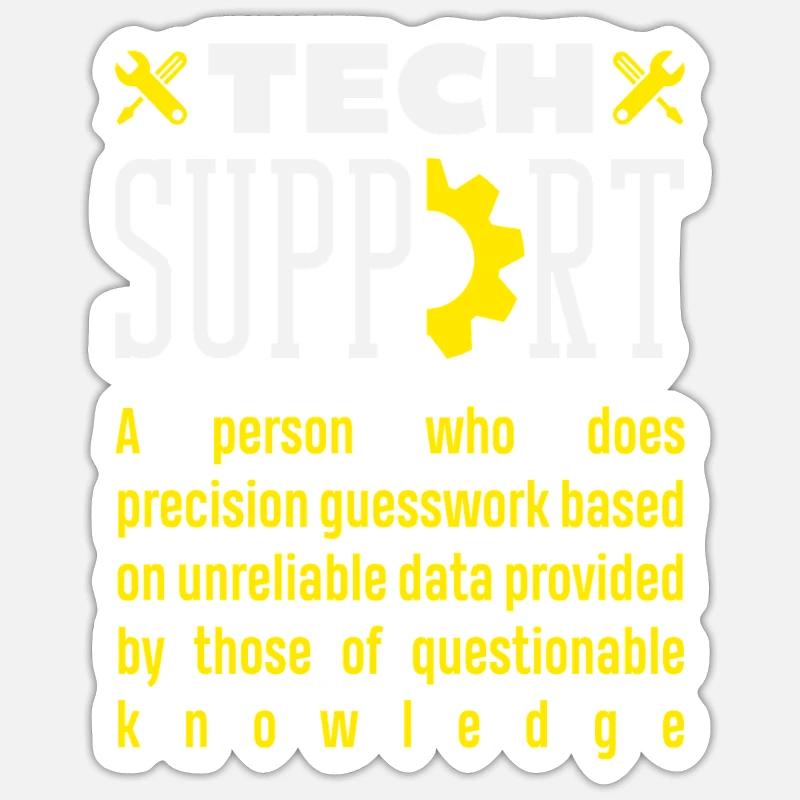 Tech Support Definition Präzisions Raterei - Sticker Größe S (10 x 10 cm) - Mattweiß