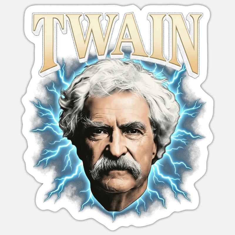 Mark Twain Thunder - Sticker size S (10 x 10 cm) - white matte