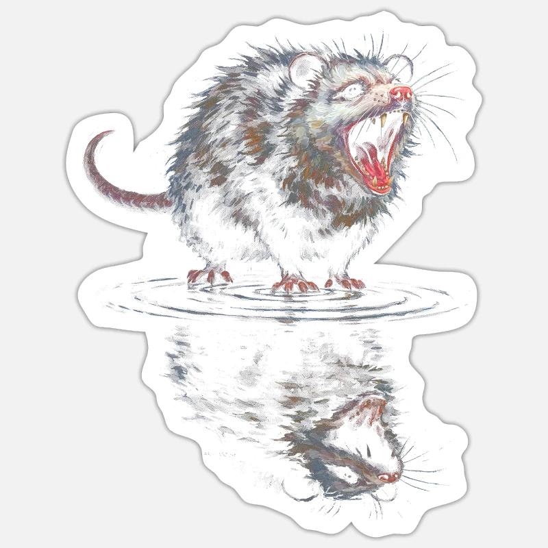 Wasserotter Brüller - Sticker Größe S (10 x 10 cm) - Mattweiß