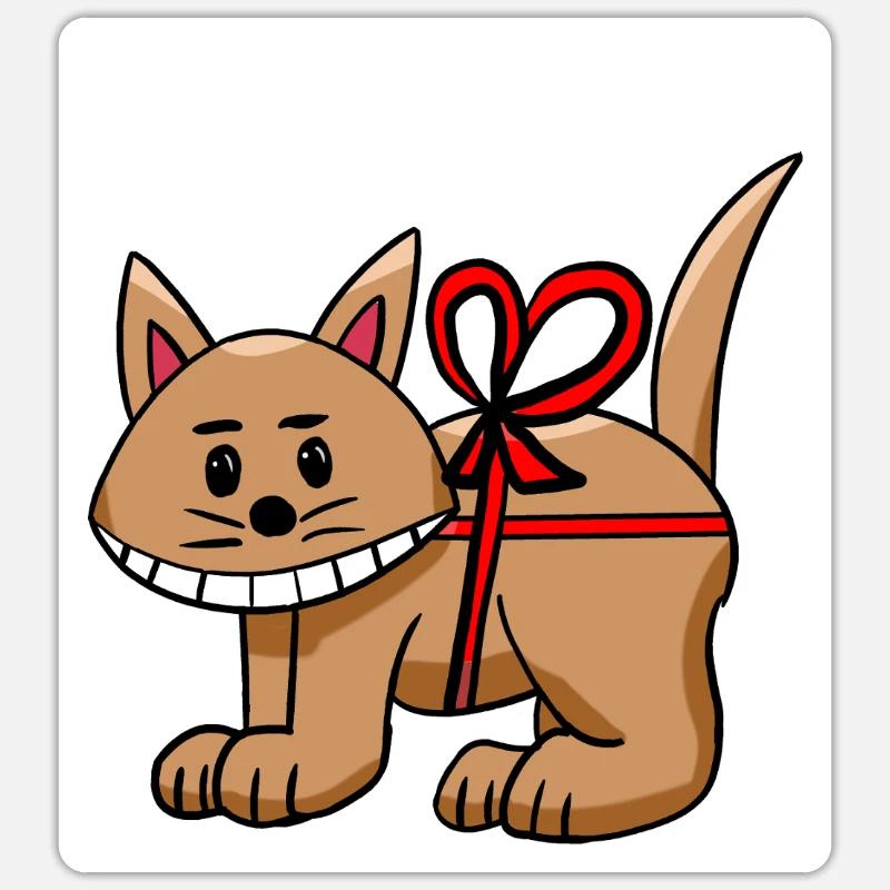 Chat drôle d’anniversaire Enfant chat - Sticker taille S (10 x 10 cm) - blanc mat