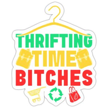 Magasin d’occasion Magasin d’occasion Temps d’occasion - Sticker taille S (10 x 10 cm) - blanc mat - Devant