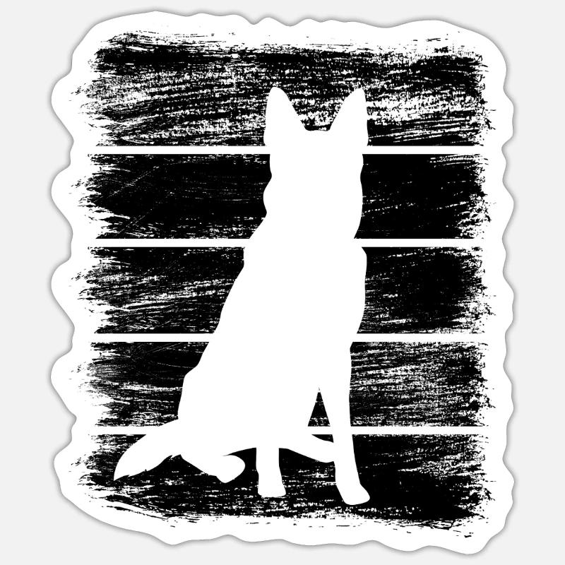 German Shepherd Drawing - Sticker size S (10 x 10 cm) - white matte