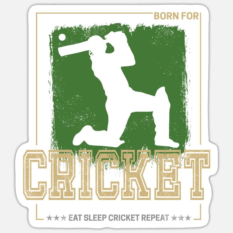 Cricket Batsman Design für Pitcher oder Trainer Sticker Größe S (10 x 10 cm)